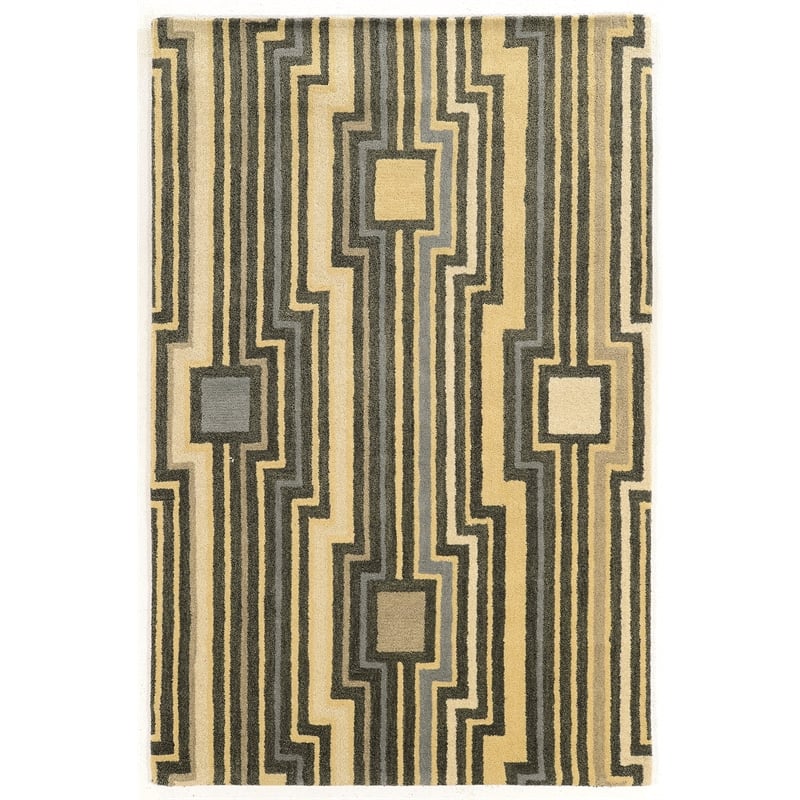Bowery Hill 96'' x 132'' Transitional Wool Hand Tufted Rug in Gray/Blue