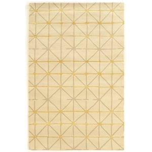 Bowery Hill 96'' x 132'' Transitional Wool Hand Tufted Rug in Ivory/Gray