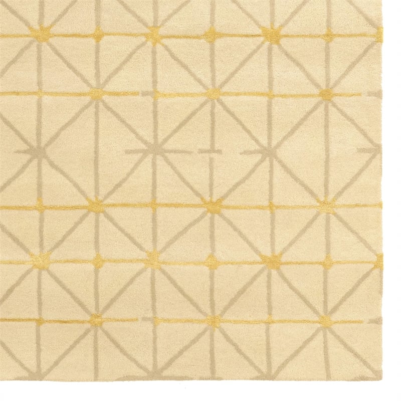 Bowery Hill 96'' x 132'' Transitional Wool Hand Tufted Rug in Ivory/Gray