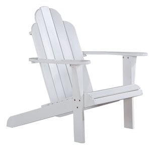 Bowery Hill Traditional Wood Outdoor Chair with Arm Rests in White