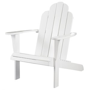 bowery hill traditional wood adirondack chair in white