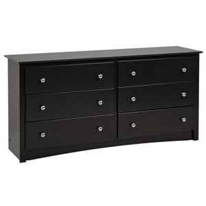 bowery hill 6 drawer double dresser in black