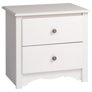 bowery hill transitional wood 2 drawer nightstand