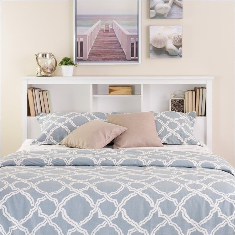 Bowery Hill Full Queen Bookcase Headboard in White Cymax Business