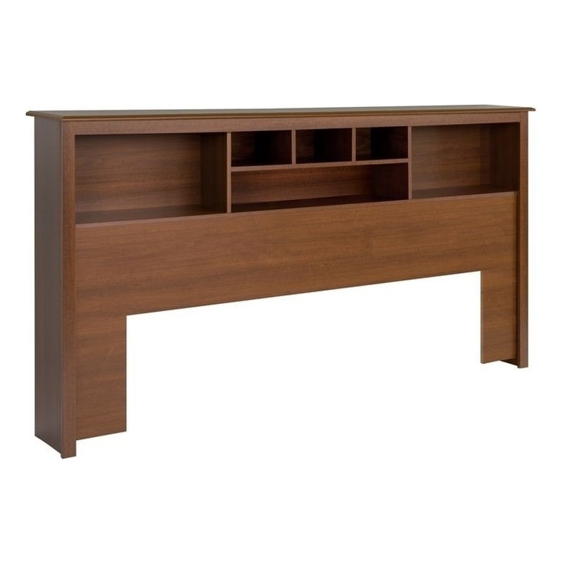 Bowery Hill Transitional Wood King Bookcase Headboard in Cherry