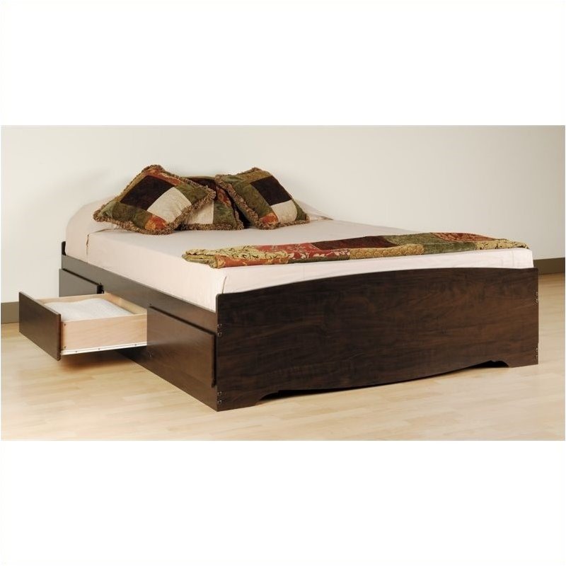 Bowery Hill Queen Platform Storage Bed With Floating Headboard Bh Bowery Hill Queen Platform Storage Bed With Floating Headboard