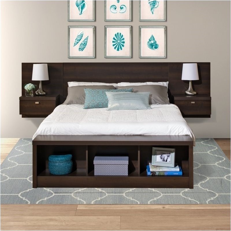 Bowery Hill Queen Platform Storage Bed with Floating ...