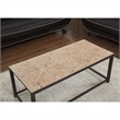 Bowery Hill Terracotta Tile Top Coffee Table in Hammered Brown