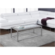 Bowery Hill Blue Tile Top Coffee Table in Hammered Silver Finish