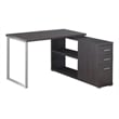 Bowery Hill Modern Engineered Wood L Shaped Computer Desk in Gray