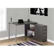 Bowery Hill Modern Engineered Wood L Shaped Computer Desk in Gray