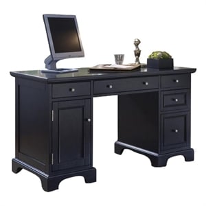 Bowery Hill Traditional Wood Office Computer Desk in Ebony Black