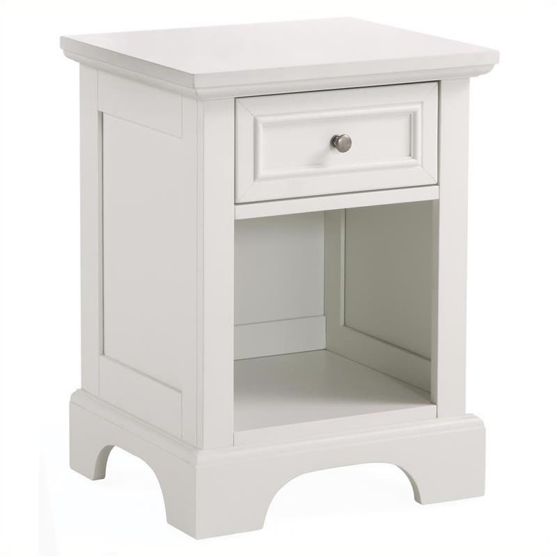Bowery Hill 1 Drawer Wood Nightstand in Off White