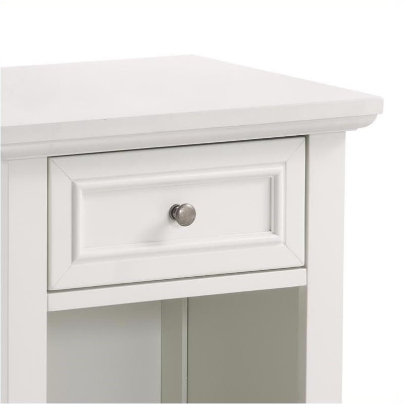 Bowery Hill 1 Drawer Wood Nightstand in Off White