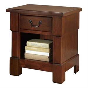 Bowery Hill Traditional Wood Nightstand in Rustic Brown