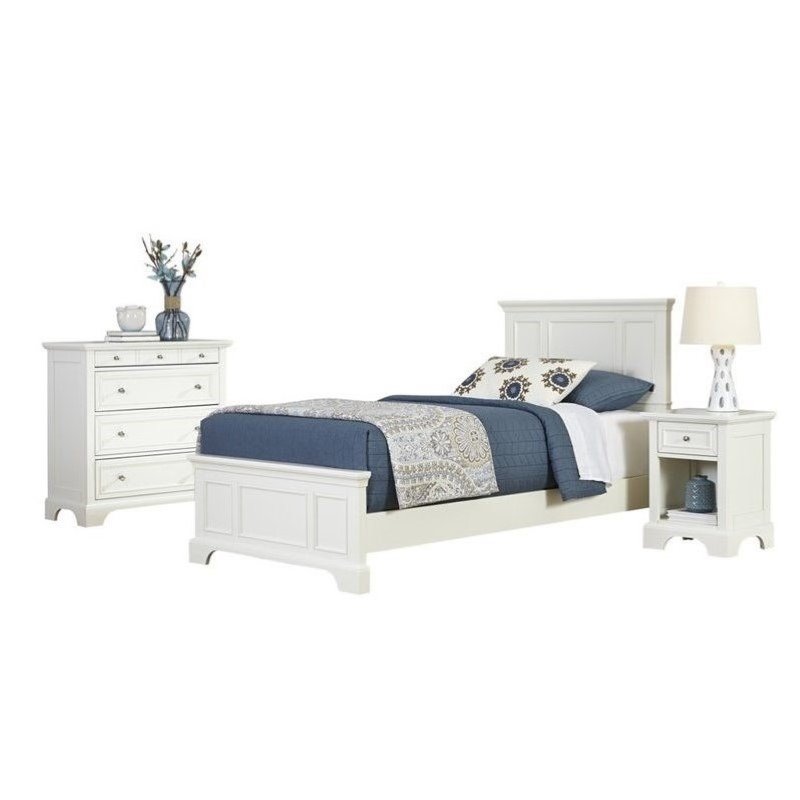 Bowery Hill 3 Piece Twin Bedroom Set In White