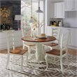 Bowery Hill Round Pedestal Dining Table in Oak and Rubbed White