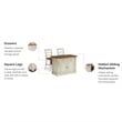 Bowery Hill Traditional Wood Kitchen Island and Stools in Off White
