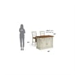 Bowery Hill Traditional Wood Kitchen Island and Stools in Off White