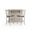 Bowery Hill Traditional Wood Kitchen Island and Stools in Off White