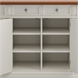 Bowery Hill Traditional Wood Kitchen Island and Stools in Off White