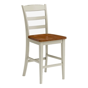 Bowery Hill 41&quotH Traditional Wood Counter Stool in Off White