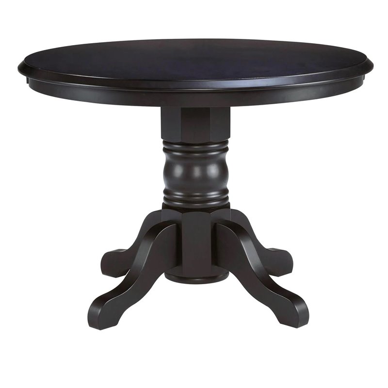 Bowery Hill Round Pedestal Dining Table in Black
