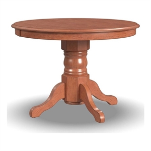 Bowery Hill Traditional Wood Brown Round Pedestal Dining Table