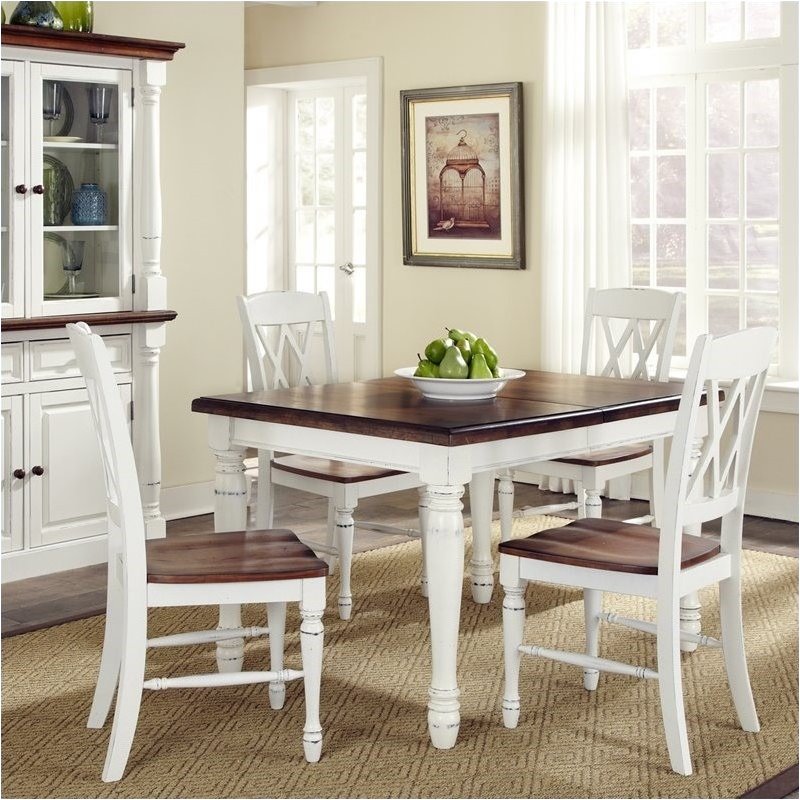 Bowery Hill Extendable Hard Wood Dining Table in White