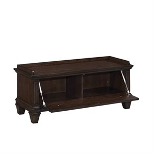 Bowery Hill Upholstered Bench in Black Oak