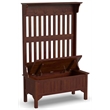 Bowery Hill Solid Hard Wood Hall Tree with Lift-Up Storage Seat in Cherry
