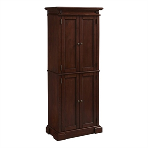 Bowery Hill Traditional 4 Shelves Wood Kitchen Pantry in Brown Cherry