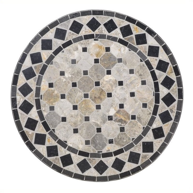 Bowery Hill Patio Bistro Table in Black and Gray