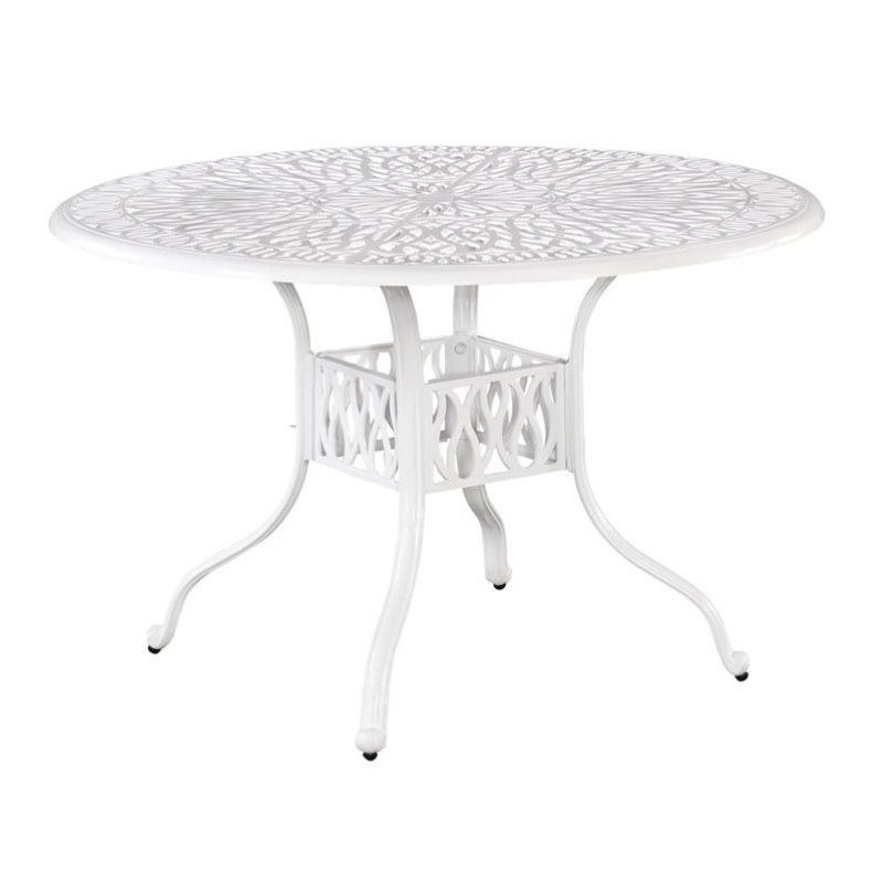 Bowery Hill 48 Round Patio Dining Table In White Bh 655155 Bowery Hill 48