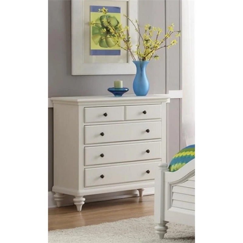 Bowery Hill Engineered Wood 4-Drawers Bedroom Chest in Off White