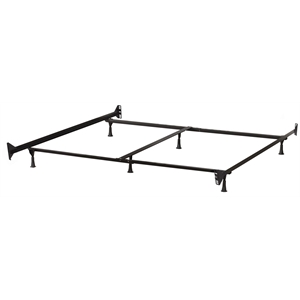 Bowery Hill 78&quotx83.5&quot Metal 6 Leg Queen and King Bed Frame in Black