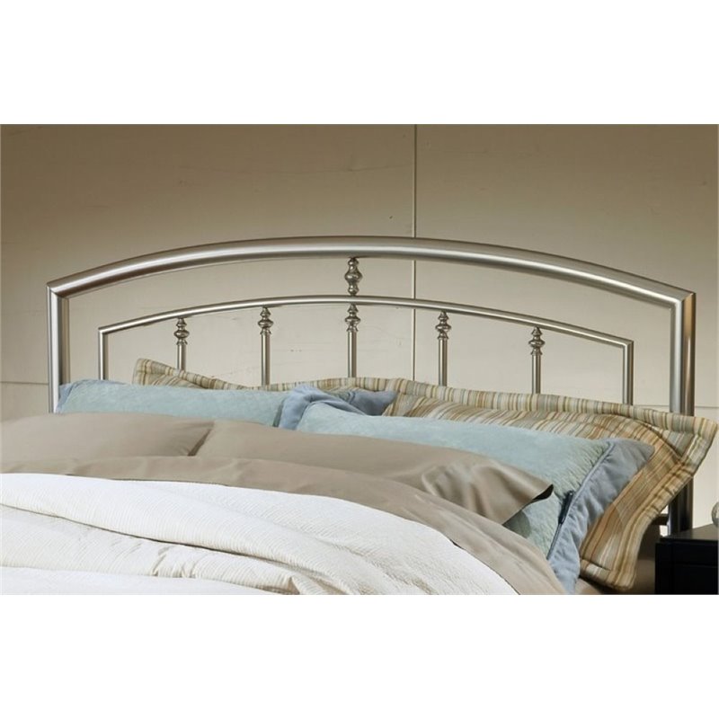 Bowery Hill Metal Tubular Full Queen Spindle Headboard in Nickel