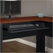 Bowery Hill Farmhouse Wood L-Shaped Computer Desk in Antique Black/Cherry
