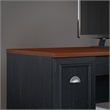 Bowery Hill Farmhouse Wood L-Shaped Computer Desk in Antique Black/Cherry