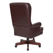 Bowery Hill Traditional Vinyl Executive Office Chair in Mahogany