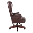 Bowery Hill Traditional Vinyl Executive Office Chair in Mahogany