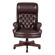 Bowery Hill Traditional Vinyl Executive Office Chair in Mahogany