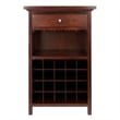 Bowery Hill 20-Bottle Transitional Solid Wood Wine Cabinet in Antique Walnut