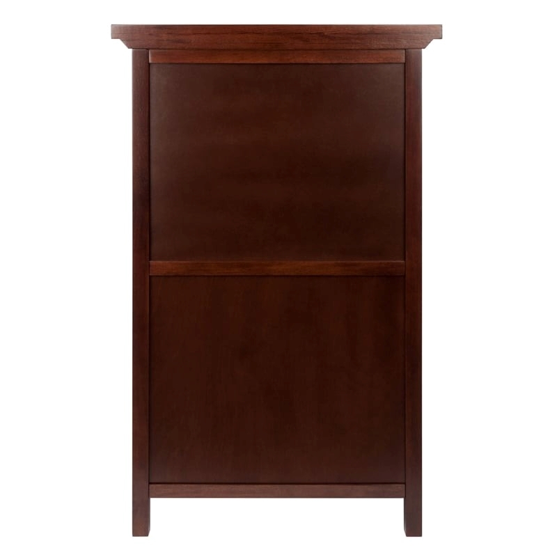 Bowery Hill 20-Bottle Transitional Solid Wood Wine Cabinet in Antique Walnut