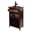 Bowery Hill 20-Bottle Transitional Solid Wood Wine Cabinet in Antique Walnut