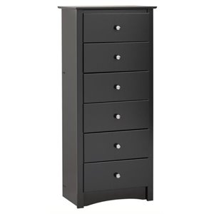 bowery hill 6 drawer chest in black