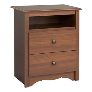 Bowery Hill 2-Drawer Tall Nightstand in Cherry