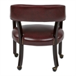 Bowery Hill Traditional Vinyl/Wood Guest Chair with Casters in Mahogany Brown