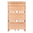 Bowery Hill 4-Tier Transitional Solid Wood Folding Bookcase in Natural