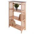 Bowery Hill 4-Tier Transitional Solid Wood Folding Bookcase in Natural